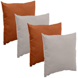 Bank/sier/tuin kussens voor binnen/buiten set 4x stuks terra bruin/taupe 40 x 40 cm