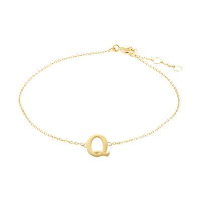 Minimalistische letter armband - 14K GOUD - Goud - Q