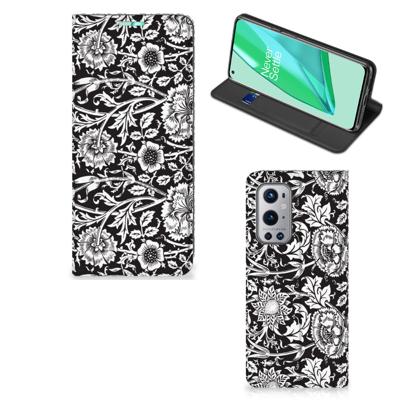 OnePlus 9 Pro Smart Cover Black Flowers OnePlus 9 Pro Smart Cover Black Flowers