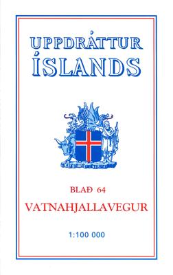Wandelkaart - Topografische kaart 64 Atlaskort Vatnahjallavegur | Ferdakort