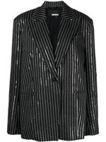 ROTATE BIRGER CHRISTENSEN blazer orné de sequins à rayures - Noir - thumbnail