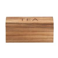 Leen Bakker - Theedoos - Naturel - 6-vaks - 10x22,5x9 Cm - Acaciahout - Beige - 22.5x10x9 Cm
