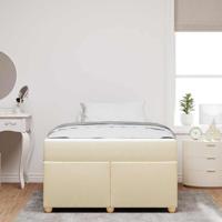 Bedframe met matras Crème 120 x 190 cm Stof