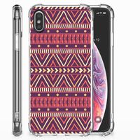 Apple iPhone X | Xs Doorzichtige Silicone Hoesje Aztec Paars