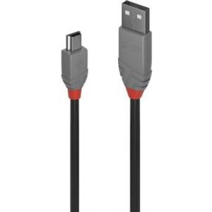 Lindy 36725 5m USB A Mini-USB B Mannelijk Mannelijk Zwart USB-kabel