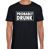Probably drunk drank fun t-shirt zwart voor heren - thumbnail