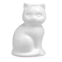 Hobby/knutsel Piepschuim kat/poes - vormen/figuren dieren - 13 cm