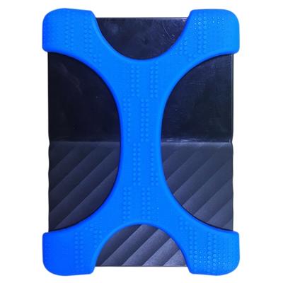 X type 2 5 inch draagbare harde schijf silicone case voor 2TB-4 TB WD & SEAGATE & Toshiba draagbare harde schijf zonder gat (blauw)