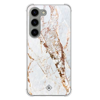 Samsung Galaxy S23 siliconen shockproof hoesje - Marmer goud