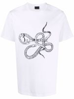 Billionaire t-shirt à imprimé peau de serpent - Blanc