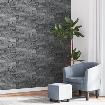 VidaXL Vliesbehang 3d steen-look 10x0,53 m zwart