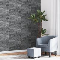 VidaXL Vliesbehang 3d steen-look 10x0,53 m zwart