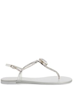 Giuseppe Zanotti sandales Anthonia à effet métallisé - Argent