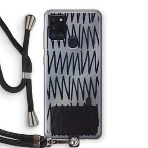 Marrakech Zigzag: Samsung Galaxy A21s Transparant Hoesje met koord