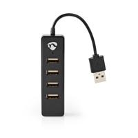 Nedis USB-Hub | USB-A Male | 4x USB A Female | 4-Poorts | 1 stuks - UHUBU2420BK - UHUBU2420BK