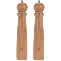 Set van 2x stuks bamboe houten pepermolens/zoutmolens 31 cm