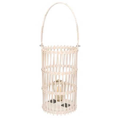 1x stuks witte solar lantaarns van bamboe 32 cm