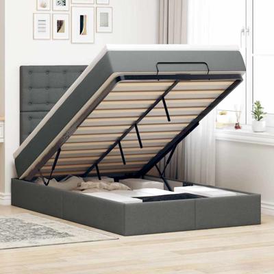 Ottoman bed met matras 120x190 cm stof donkergrijs