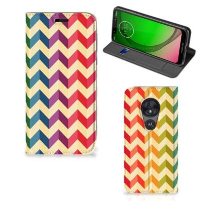Motorola Moto G7 Play | Hoesje met Magneet | Zigzag Multi Color