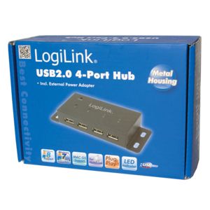 LogiLink UA0141A 480Mbit/s USB hub 4 poorten zwart