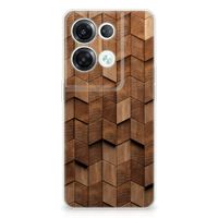 Bumper Hoesje voor OPPO Reno8 Pro Wooden Cubes