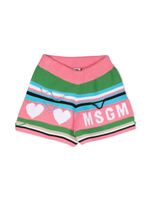 MSGM Kids short en tricot à logo - Rose