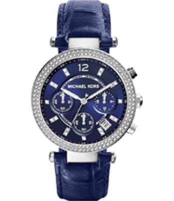 Horlogeband Michael Kors MK2384 Leder Blauw 21mm