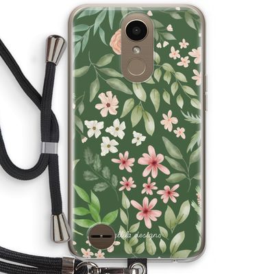 Botanical green sweet flower heaven: LG K10 (2017) Transparant Hoesje met koord