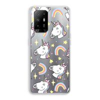 Rainbow Unicorn: Oppo A94 5G Transparant Hoesje