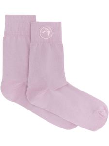 AMBUSH chaussettes en coton à logo brodé - Rose