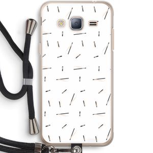 Hipster stripes: Samsung Galaxy J3 (2016) Transparant Hoesje met koord