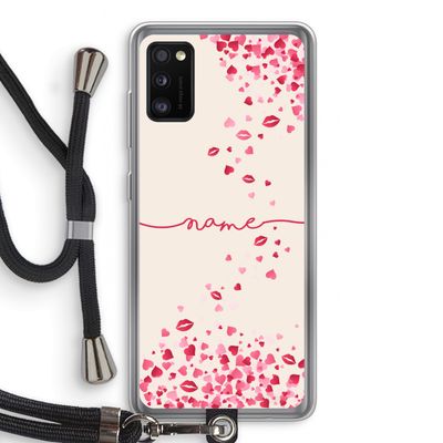 Hartjes en kusjes: Samsung Galaxy A41 Transparant Hoesje met koord