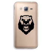 Angry Bear (black): Samsung Galaxy J3 (2016) Transparant Hoesje