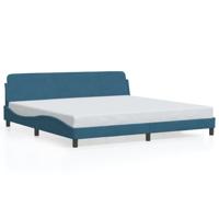 Bedframe "Dover" fluweel blauw 200x200 cm