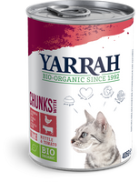 Yarrah natvoer kat blik chunks bio kip & rund 405gr