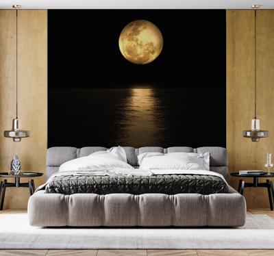 Hemel fotobehang Gouden maanlicht
