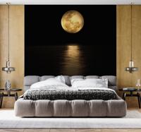 Hemel fotobehang Gouden maanlicht
