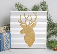 Gouden rendier Canvas schilderij kerst
