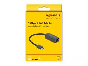 Delock 66645 Adapter USB Type-C male naar 2,5 Gigabit LAN compact