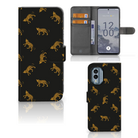 Telefoonhoesje met Pasjes voor Nokia X30 Leopards