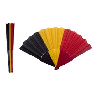 Waaier Belgische vlag - Handwaaiers - 23 cm - Feestartikelen - Landen vlag kleuren - suppporters