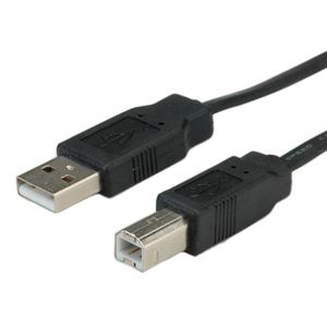 ROLINE USB 2.0 notebook platte kabel, type A-B, zwart, 0,8 m