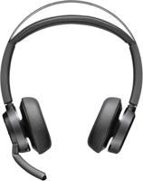 HP Poly Voyager Focus 2 USB-C Headset On Ear headset Computer Bluetooth Stereo Zwart Noise Cancelling Volumeregeling, Microfoon uitschakelbaar (mute) - thumbnail