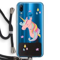 Roze eenhoorn: Huawei P20 Lite Transparant Hoesje met koord Roze eenhoorn: Huawei P20 Lite Transparant Hoesje met koord