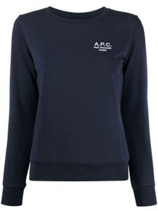 A.P.C. sweat en coton Skye à logo brodé - Bleu