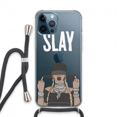 Slay All Day: iPhone 13 Pro Max Transparant Hoesje met koord