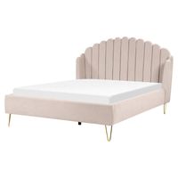 Beliani AMBILLOU - Tweepersoonsbed-Beige-Polyester