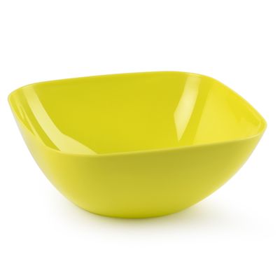 Serveerschaal/saladeschaal - D28 x H11 cm - kunststof - groen - vierkant Serveerschaal/saladeschaal - D28 x H11 cm - kunststof - groen - vierkant