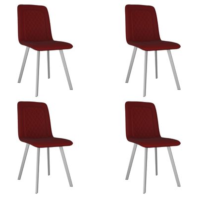 vidaXL Eetkamerstoelen 4 st fluweel rood vidaXL Eetkamerstoelen 4 st fluweel rood