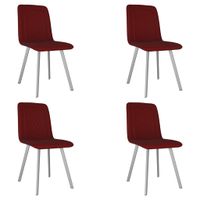vidaXL Eetkamerstoelen 4 st fluweel rood - thumbnail
